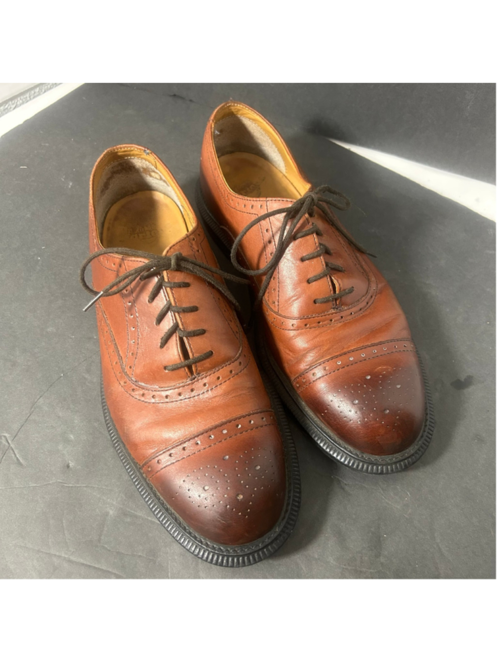 Men's Dr. Martens Morris Oxford Shoes Size 10 Brown Leather Brogue